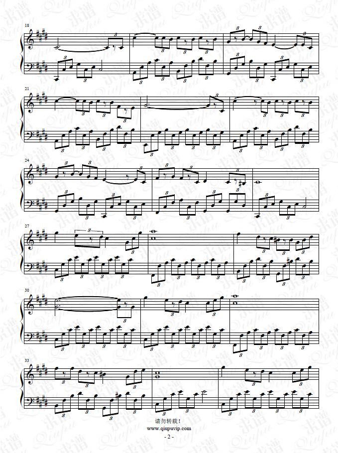 《星》钢琴谱由求谱网制作，并提供《星》钢琴曲在线试听，《星》钢琴谱（五线谱）下载
