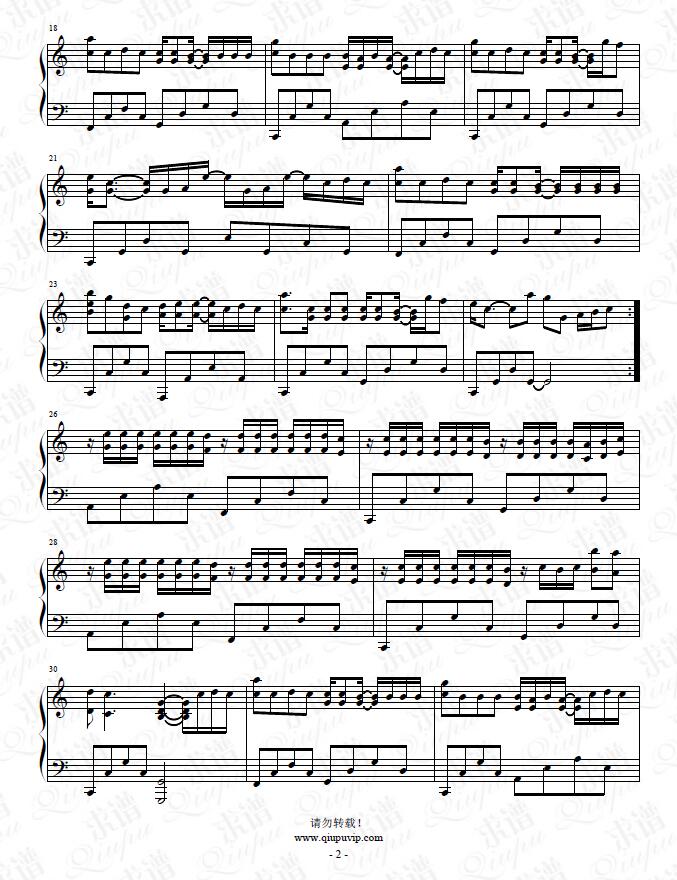 谱网制作,并提供《喜欢》钢琴曲在线试听,《喜欢》钢琴谱(五线谱)下载