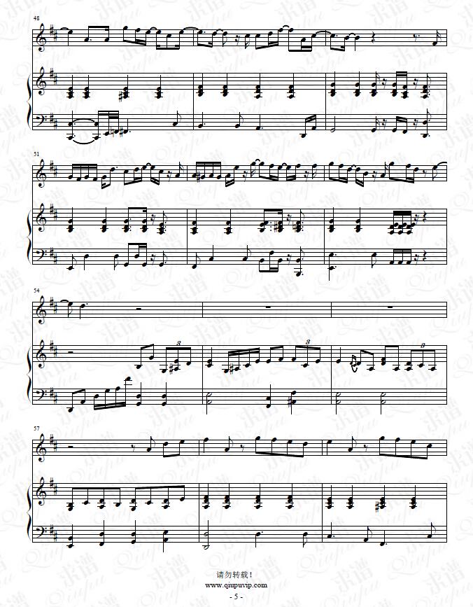 《第一首情歌》钢琴谱（钢伴）由求谱网制作，并提供《第一首情歌》钢琴曲（钢琴弹唱）在线试听，《第一首情歌》钢琴谱（五线谱）下载