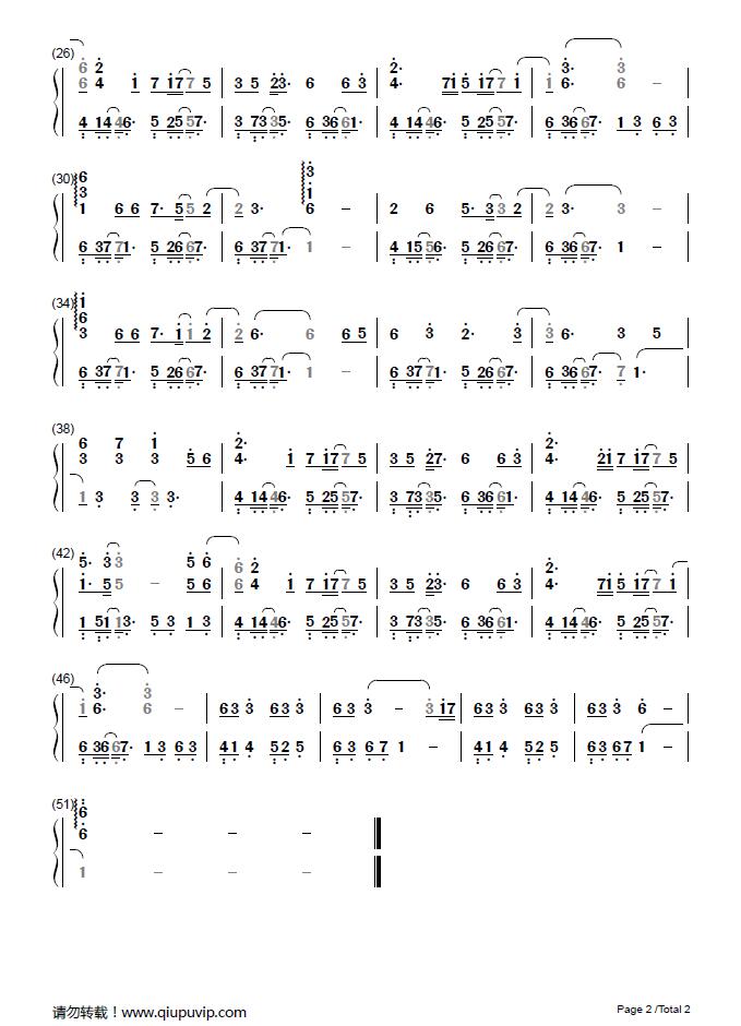 虞美人(简谱)_熙宝_钢琴谱_求谱网