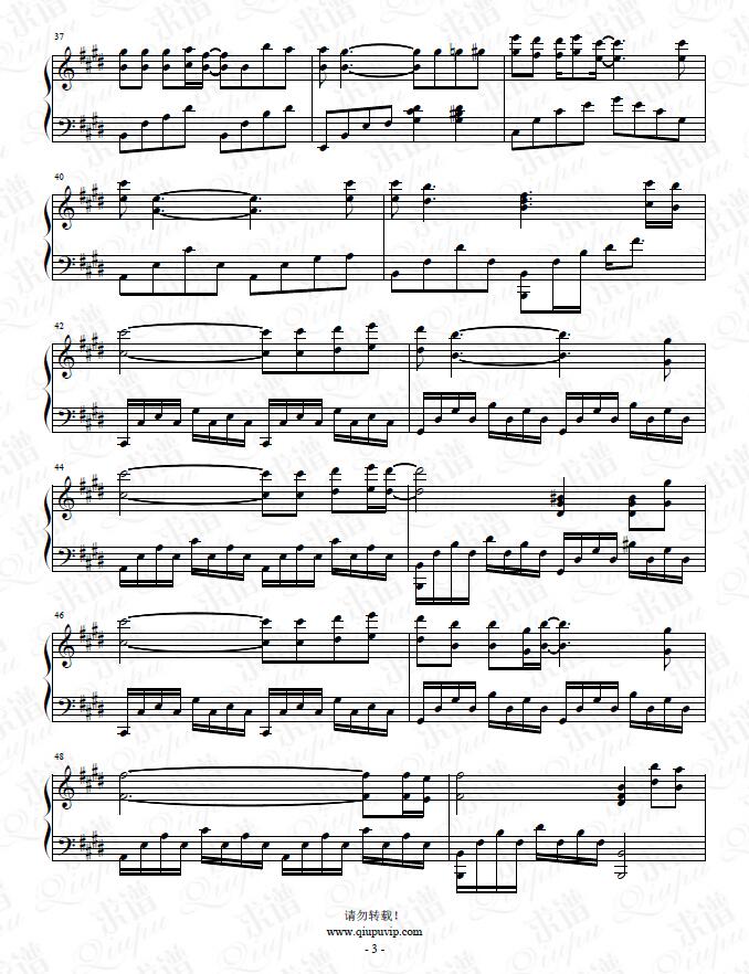 《玻璃之情》钢琴谱由求谱网制作，并提供《玻璃之情》钢琴曲在线试听，《玻璃之情》钢琴谱（五线谱）下载