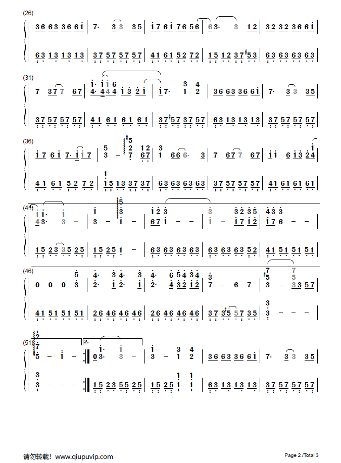 不说再见(简谱)_廖昌永/梅溪湖36子_钢琴谱_求谱网