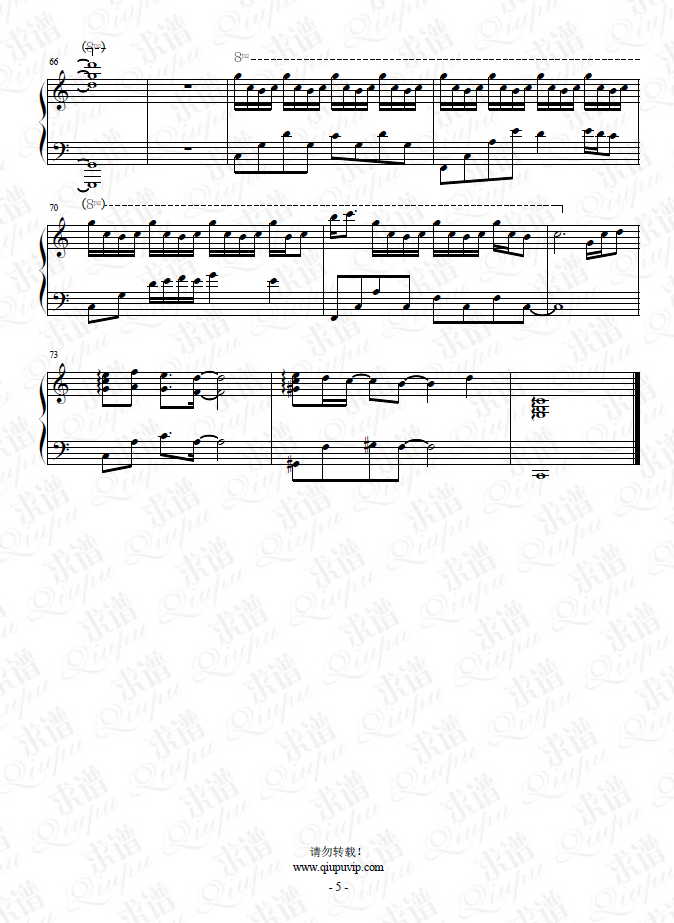 i must come back_胡小欧_钢琴谱_求谱网